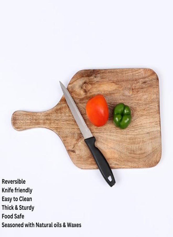 Kundi Wooden Chopping Board/Cutting/Serving Platter for Kitchen Vegetables, Fruits & Cheese | Natural Acacia Wood | 42 x 18 x 1.5 cm | Handcrafted - Image 3